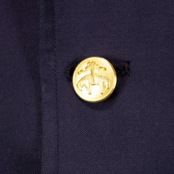 Brooks Brothers Mens 44L Navy Blue Wool Gold Button Blazer Sport Coat